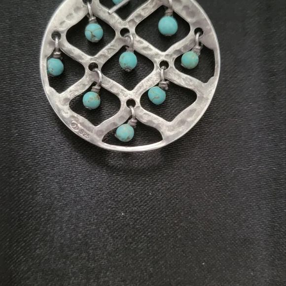 Silpada hoop earring with turquoise beads (1) - Picture 3 of 5
